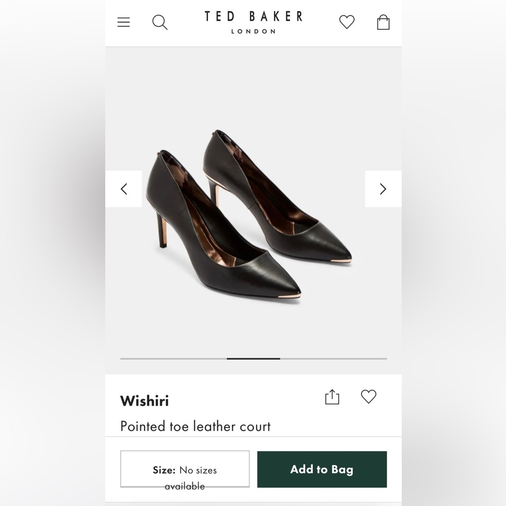 Ted Baker Wishiri 7.5 court shoes in black